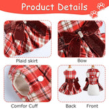Dog Dress for Small Dogs, Winter Cute Warm Fleece Dog Sweater Dresses for Small Dogs Girl, Chihuahua Yorkie Soft Pet Doggie Coat Clothing Flanne Lining Cat Apparel (Red Plaid, XX-Small)