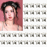 32 PCS 1.22" Star Hair Clips, Y2K Accessories, Non-Slip Metal Snap Silver Barrettes for Kids & Girls & Women kpop Styling