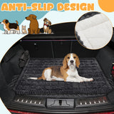 BBTO 53 x 40 Inches Non-Slip Bottom Pet Bed Mat for Car Trunk Large Size Dog Blanket for SUV Dog Backseat Cover with Anti Slip Sticker Travel Hair Resistant Backseat Extenders Cover(Dark Gray)