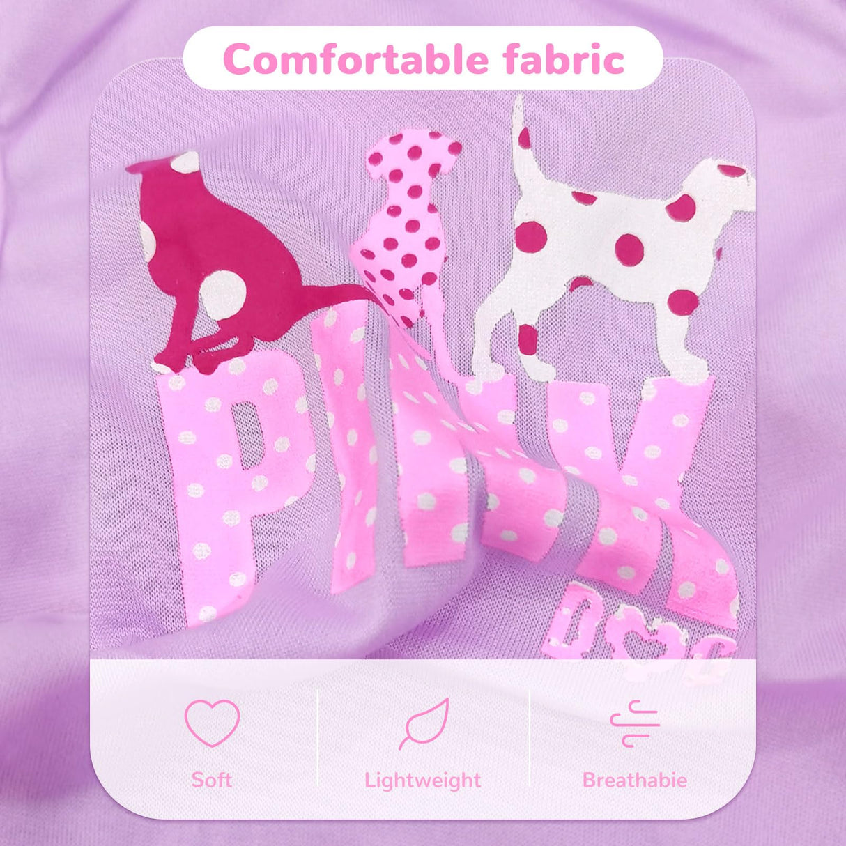 TENGZHI 4 Pack Dog Shirt Vest Soft Lightweight Puppy Tshirt Cute Pink Dog Printed Small Pet Clothes Summer Sleeveless Yorkie Chihuahua Teacup Clothes for Small Dogs Cats Girl Boy