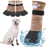 BEAUTYZOO Waterproof Dog Shoes for Small Medium Large Size Dogs, Dog Booties to Prevent Licking for Hardfloors Floors,6 PCS Grip Dog Boots & Paw Protectors for Winter Snow Rain Hiking