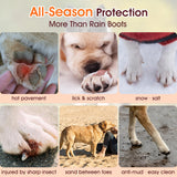 IKIPUKO Waterproof Dog Boots, Rain Shoes for Small Medium Large Dogs, Non-Slip Dog Shoes with Differentiated Front & Rear Design, Paw Protectors for Rain Snow Mud Hot Pavement, Orange 3XL