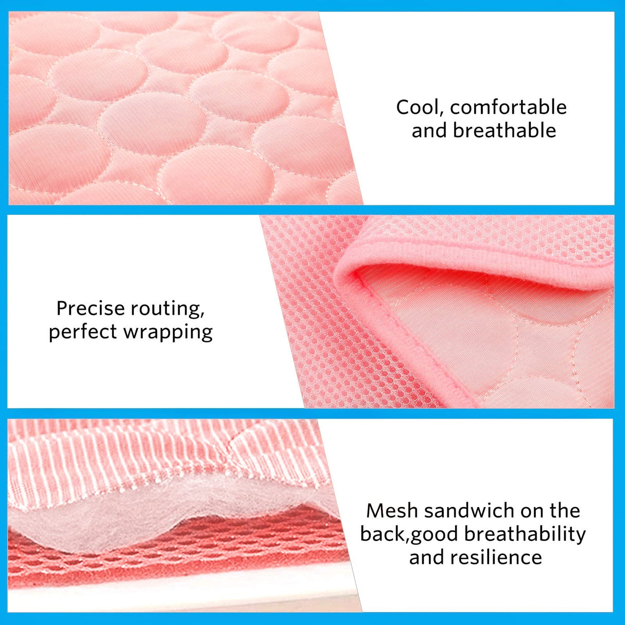 Mannice Dog Cooling Mat, Pet Cooling Mat for Dogs Cooling Blanket for Dogs Dog Cooling Pad for Kennels, Crates, Cars, Indoor & Outdoor Ice Silk Cooling Mat for Extra Large Dogs (Pink, XL(40 * 28"))