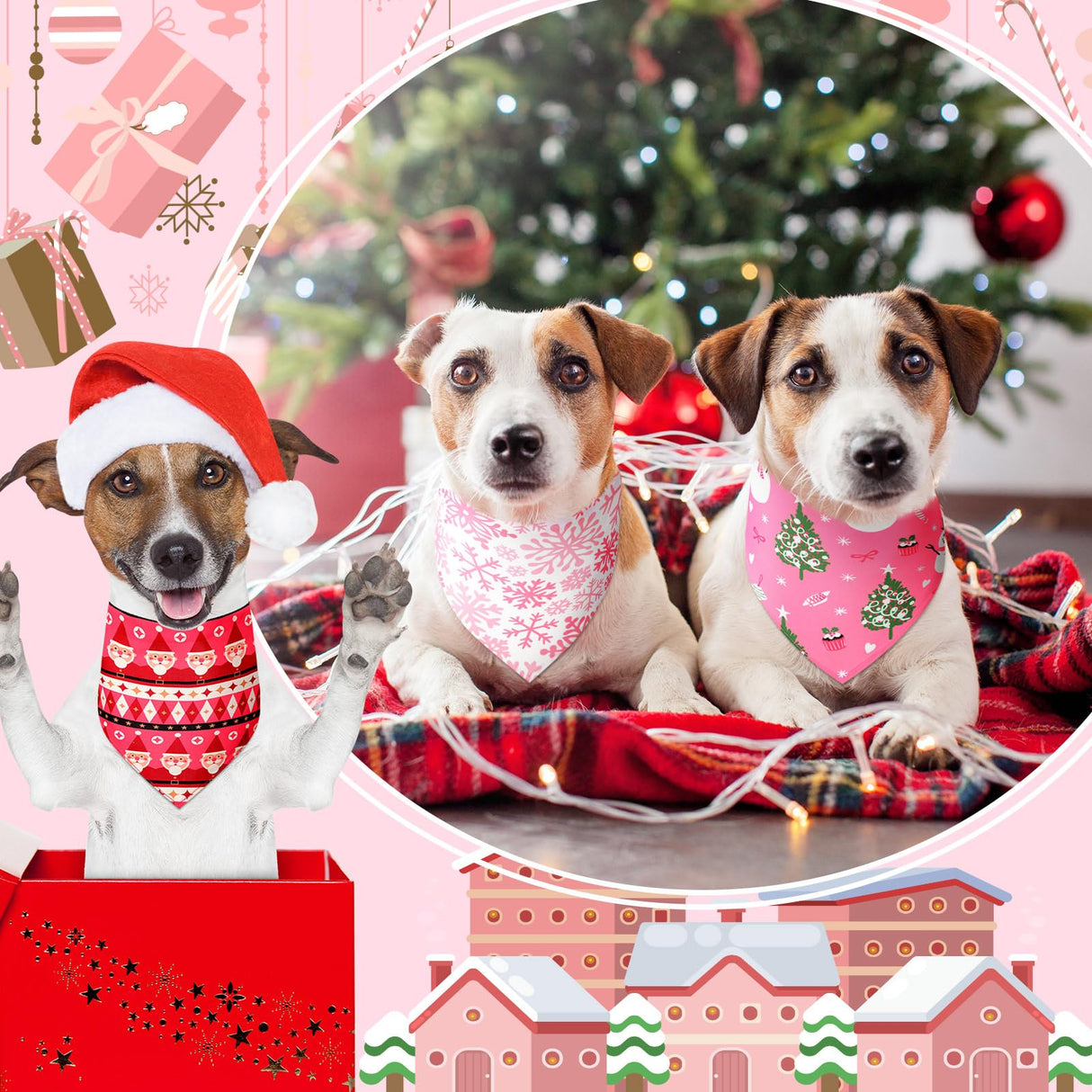 Newwiee 100 Pieces Valentine's Day Dog Bandanas Bulk for Large Dogs Pink Red Pattern Pet Triangle Scarf Puppy Cat Kerchief Bibs Scarf for Valentine Pet Costume Accessories for Small to Large Puppy Cat