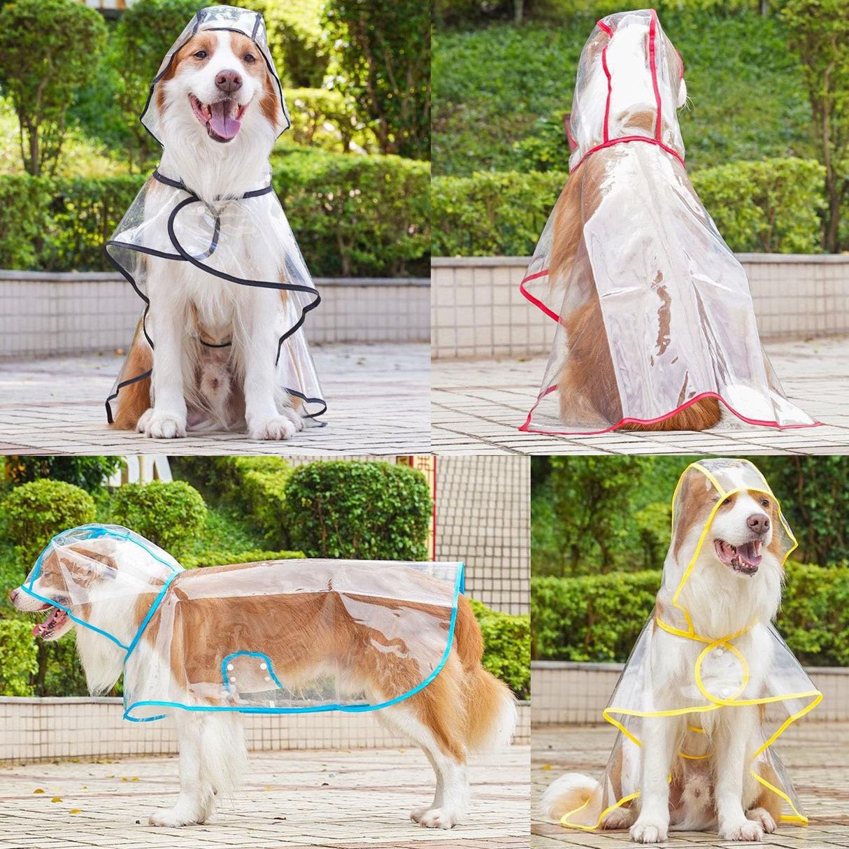 Dog Raincoat, Dog Jacket Hooded Slicker Poncho, Transparent Water Proof Resistant Rain Snow Pet Clothes for Small Medium Large Dogs Blue 8XL
