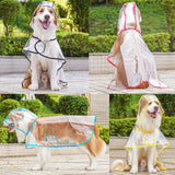 Dog Raincoat, Dog Jacket Hooded Slicker Poncho, Transparent Water Proof Resistant Rain Snow Pet Clothes for Small Medium Large Dogs Blue 8XL