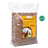FCI GRUBS Dried Mealworms 5LB-High Protein Chicken Feed,More Protein,No Additives,Premium Organic Non-GMO,Rich in Protein Meal Worms for Chickens,Wild Birds,Laying Hens,Turkeys-Nutrient-Rich Mealworms