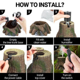 REPTIZOO Reptile Humidifier Fogger, Tree Trunk Humidifier with Top Mist Outlet, 1000ml Detachable Terrarium Humidifier Reptile Misting System Terrarium Decoration