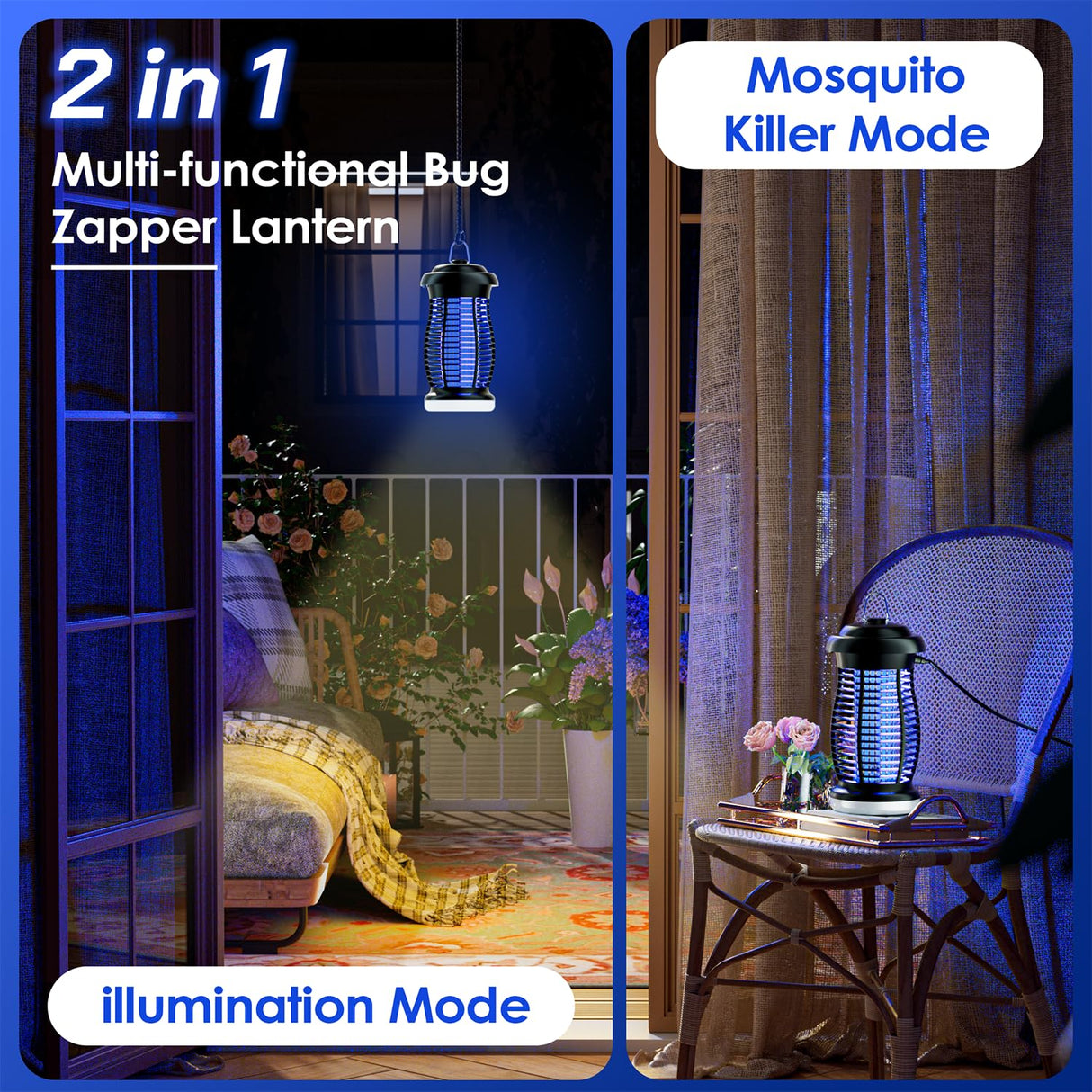 YPEC Bug Zapper Outdoor, 4200V Mosquito Zapper with LED Light,Fly Trap for Indoor&Outdoor Waterproof Mosquito Killer,Electric Fly Traps