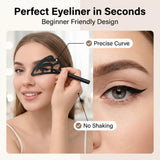 All-in-One Silicone Makeup Stencil Tool, Black, Eyeliner Guide, Eyeshadow Aid, Mascara Shield, Lip Contouring
