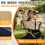 PawLuxe Dog Stroller, 4 in 1 Detachable Carrier & Car Seat, All-Terrain Wheels with Shock Absorption, Dog/Cat Strollers for Small/Medium Pets Up to 44 lbs, Lightweight Portable Foldable,Black
