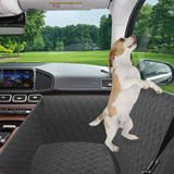 nuoozy Dog Car Seat Cover for Front Passenger Side with Dashboard & Door Protector Detachable Washable Pet Seat Travel Hammock Cushion for Sedans SUVs and Small Trucks (Black)