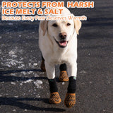 EXPAWLORER Anti Slip Dog Socks to Prevent Licking Paws, Winter Snow Dog Boots & Paw Protectors Booties for Hardwood Floors with Heart Grippers, Dog Shoes for Small Medium Large Senior Dogs Brown M