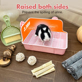 RUBYHOME Rabbit Litter Box Bunny Litter Box Guinea Pig Potty Trainer Corner Bedding Pet Potty Pan for Rabbit Guinea Pig Ferret Small Animal Cage Accessories