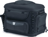 Kuryakyn 5288 Grand Pet Palace: Portable Weather Resistant Motorcycle Dog/Cat Carrier Crate for Luggage Rack or Passenger Seat with Sissy Bar Straps, Black 35 lbs Capacity