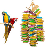 MYFAMIREA Parrot Toys for Medium Birds, Parrot Chewing Cardboard Toys Natural Wooden Macaws Cage Chewing Gifts for African Greys, Cockatoos, Macaws, Small and Medium Birds