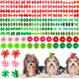 Kacctyen 150 Pcs St. Patrick's Day Dog Bows with Rubber Bands St. Patrick's Day Flower Yorkie Dog Hair Bow Pet Hair Accessories for Small Medium Puppy Bunny Pet Cat(Heart,Clover)
