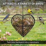 Esamar Handmade Alpaca Fiber Bird Nesting Heart - Refillable Bird Nesting Material Holder & Garden Decor - Alpaca Wool for Bird Nesting Dispenser & Nesting Material for Wild Birds Station (Black)