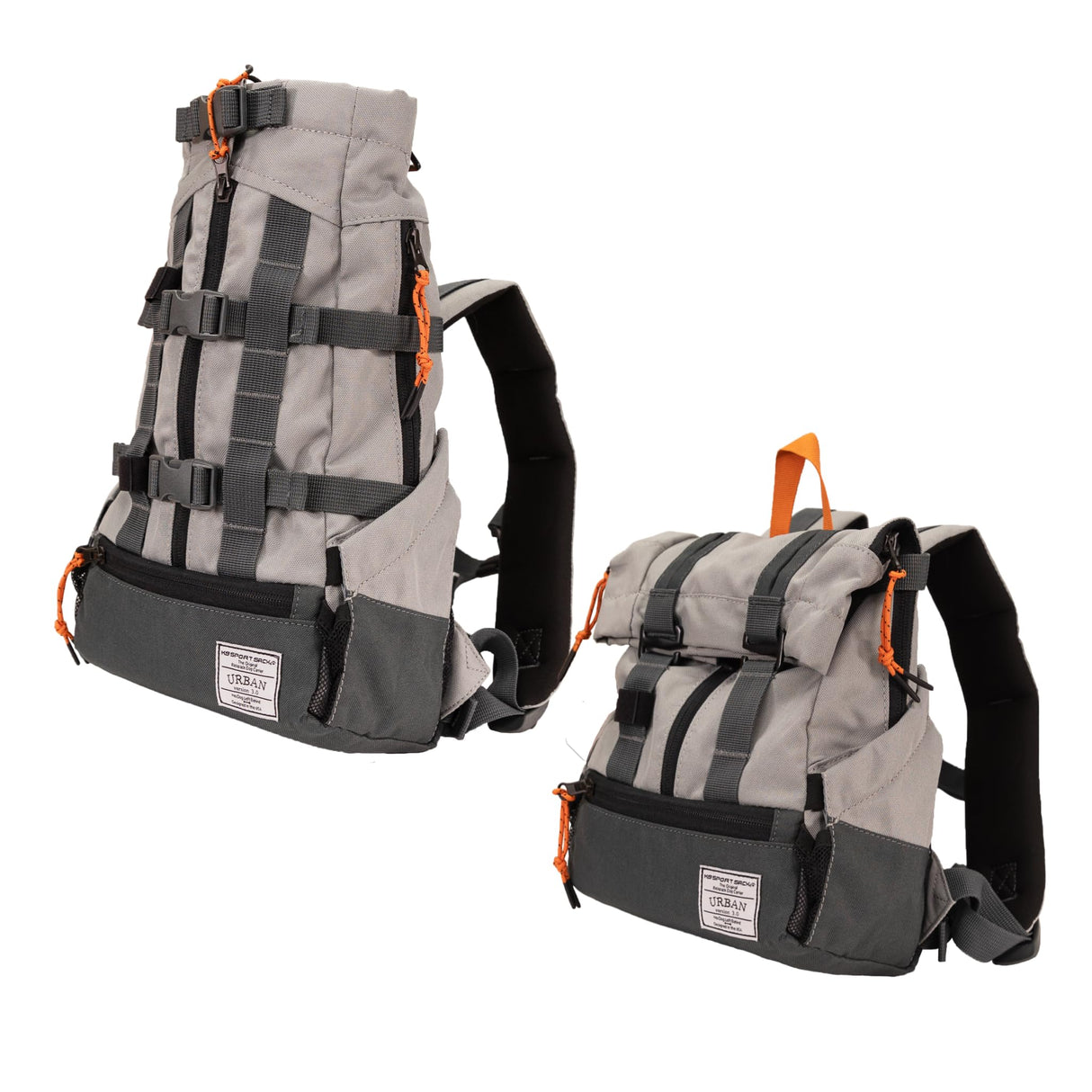 K9 Sport Sack Urban 3 - X-Small, Concrete - Ideal for Dogs with 9-12” Back Length - Dual-Use, Backpack-Style Carrier + Everyday Pack