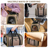 Premium Pet Carrier – Dog & Cat Travel Bag, Airline Approved, Soft-Sided Design for Small to Large Pets, TSA Compliant, Expandable & Collapsible (Brown)