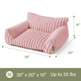 FWERDG Cute Couch Bed for Pets, Supportive Cat Sofa for Indoor Cats, Medium Dog Sofa Bed for Medium Dogs, Pink, 30 inches