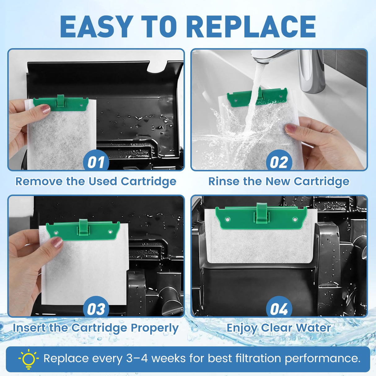 Zeefpod 24 Pack Medium Filter Cartridges Compatible with Tetra Whisper Bio-Bag Filters，Large Aquarium Filter Cartridge for Whisper 10i/IQ10/PF10 and Repto Filter 90 GPH