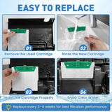 Zeefpod 24 Pack Medium Filter Cartridges Compatible with Tetra Whisper Bio-Bag Filters，Large Aquarium Filter Cartridge for Whisper 10i/IQ10/PF10 and Repto Filter 90 GPH