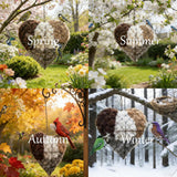 YAGUAN 1Set Handmade Fiber Bird Nesting Heart, Refillable Birds Haven 1 Heart Shape Hummingbird Nesting and 2 Bags of Nest Materials, Winter Fowl Gifts Animal Hummingbirds Lovers Home Garden Yard