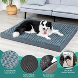 KHONSU PET Dog Bed Mat Plush 3in Orthopedic Pad for Large Dogs up to 65 lbs Large Waterproof Removable Cover Machine Washable for Large Dogs