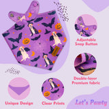 THLOH Halloween Dog Bandanas - 2 Pack Purple Dog Bandana with Snap Button | Reversible Pet Scarf for Boy & Girl | Premium Durable Fabric | Holiday Bandana for Large and Extra Large Dogs (X-Large)