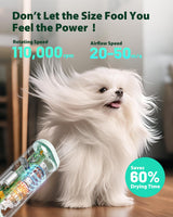 L&W BROS. Hands Free Dog Dryer – Powerful & Professional Pet Blow Dryer for Small & Medium Dogs & Cats, Adjustable Airflow, Easy Storage, Negative Ion Technology (Green)