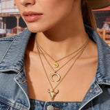 JHJEWH Women's Vintage Western Layered Necklaces Evil Eye Bull Head Crescent Moon Layered Necklace Boho Cowboy Cowgirl Geometric Pendant Chain Necklace Fashion Jewelry Gifts for Women (style2)