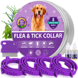 4 Pack Flea Collar for Dogs, Adjustable Flea & Tick Prevention Collars with Comb for Small Medium and Large Dog, Waterproof Flea Control Collar Safe for All Breeds, 25 inch