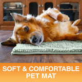 Neater Pets Muddy Paws Dog Door Mat 24” x 17” – Super Absorbent & Quick-Dry Chenille Doormat for Trapping Dirt, Water, Mud - Non-Slip & Machine Washable Pet Rugs for Entryway, Indoor Mud Mats, Green