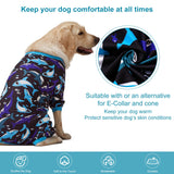 LovinPet Dog Onesies - Pet Anxiety Relief, Anti-Shedding Dog Pajamas, Lightweight Stretchy Fabric, Whale Hello There White Print, Large Dog Pjs, Pitbull Clothes All Season/Large