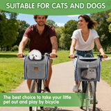Dog Bike Basket, Expandable Foldable Soft-Sided Dog Carrier, Bike Dog Carrier with Internal Storage Pocket, Dog Backpack Carrier Safe and Easy for Small Medium Cats and Dogs