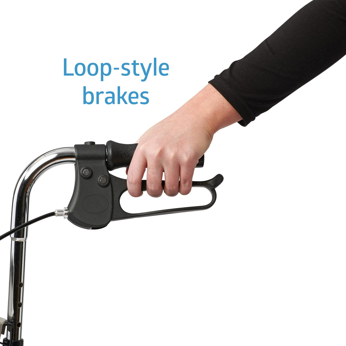 Medline 3-Wheel Ultralight Steel Rollator, Supports up to 275 lbs, 8" wheels, Blue