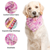 Segarty 60 Pack Triangle Pets Kerchief, 22.8"x15.7" Pet Scarf Washable Plaid Dog Bandanas Accessories Bulk for Small Medium Dogs Cats Large Puppy, Adjustable Reversible Boy Birthday Bibs