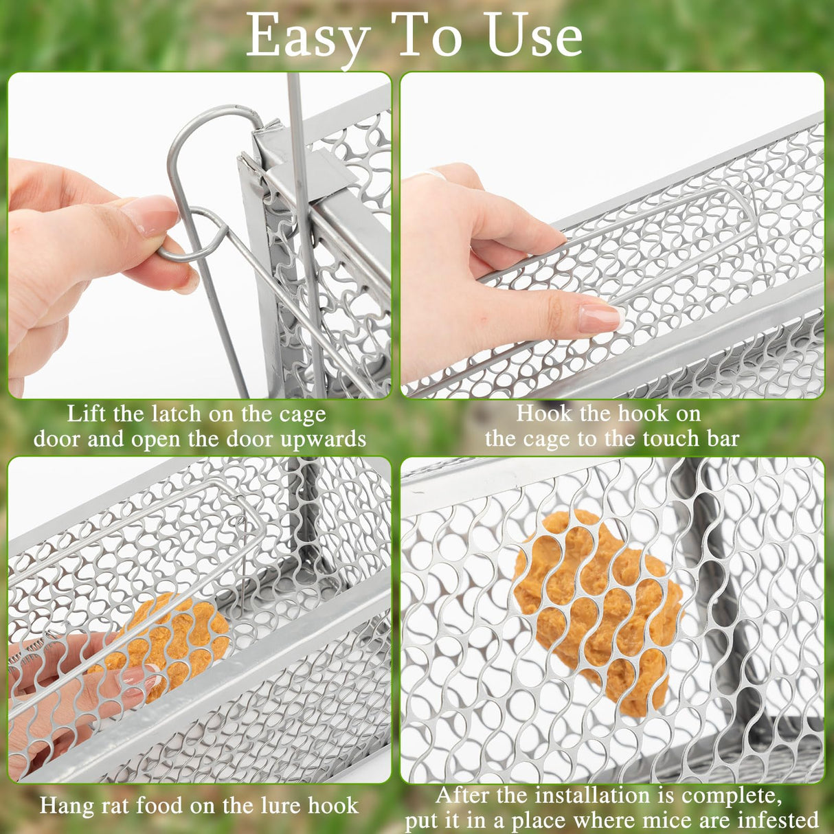 Humane Rat Trap Chipmunk Rodent Trap Mouse Trap Squirrel Trap Small Live Animal Trap Mouse Voles Hamsters Live Cage Rat Mouse Cage Trap for Mice Easy to Catch and Release (Silver,2 Pcs)