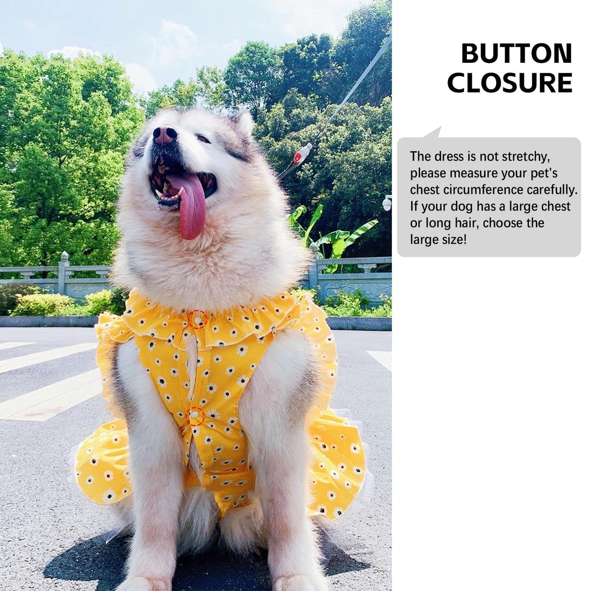 UOSIA Floral Girl Dog Princess Dress for Large Dogs- Designer Summer Pet Wedding Skirt Lightweight & Breathable for Birthday Party (Yellow, 4XL)