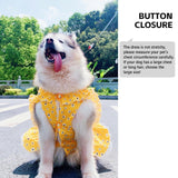 UOSIA Floral Girl Dog Princess Dress for Large Dogs- Designer Summer Pet Wedding Skirt Lightweight & Breathable for Birthday Party (Yellow, 4XL)