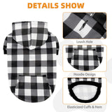 KOOLTAIL Plaid Dog Hoodie Pet Clothes Sweater with Hat and Pocket for Small Medium Large Size Dogs, Soft Winter Warm Dog Cold Weather Coat, Fleece Fall Dog Hooded Sweatshirt for Puppy Cats, XL/XXL