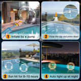 afzdby Floating Pool Lights Solar Powered,14 Inch 3000K Warm White Inflatable Glow in The Dark Balls,IP68 Waterproof Led Light up for Inground Pool,Christmas Decorations Outdoor Ornaments