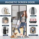 YRH Magnetic Screen Door with Stay Open Buckles - Door Curtains Heavy Duty Self-Sealing Mesh,Powerful Magnets (Fit for Door Size:36x82 Inch,Screen Itself Size:38x83 Inch, Black)