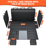Surfcabin Floor XL Dog Hammock for Truck, Waterproof Trucks Pet Seat Cover with Door Protection, Sturdy Back Seat Extender for Dogs Compatible with Full Size Crew Cab Trucks Like F150, GMC & More