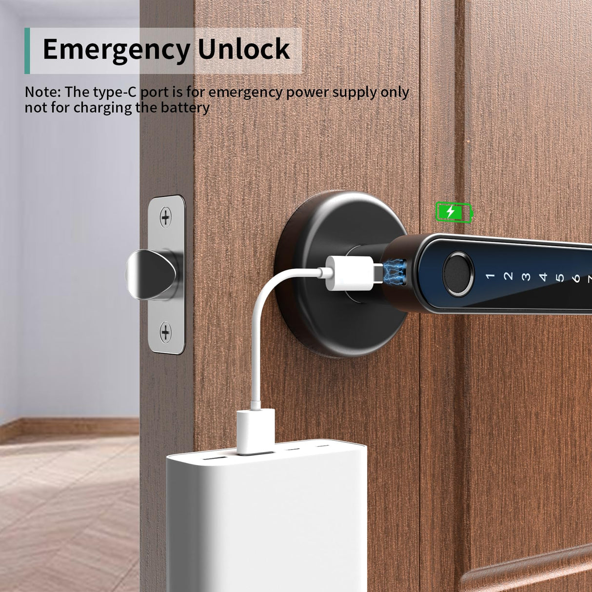 IRONZON Fingerprint Door Lock Biometric Door Lock with Keypad with Handle for Home Hotel Office Apartment Bedroom Gray