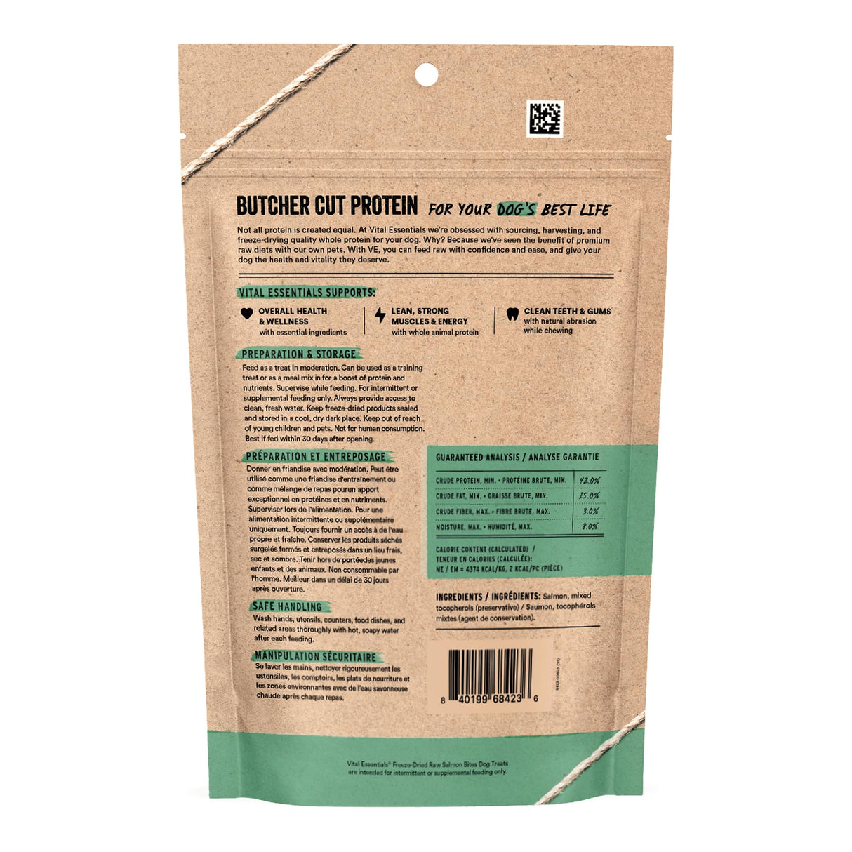 Vital Essentials Salmon Bites Dog Treats, 5 oz | Freeze-Dried Raw | Single Protein | Premium Quality High Protein Training Treats | Grain Free, Gluten Free, Filler Free