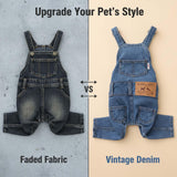 Dog Denim Jumpsuit Costumes Cat Pet Jean Overalls Clothes for Yorkie Bulldog (M, Blue)