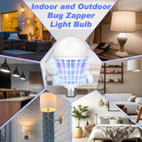 Qualirey Bug Zapper Light Bulb Bulk 2 in 1 Electronic Mosquito Killer Lamp LED Light for Fruit Flies Bug Fly Insect Mosquito Control, Suitable for Indoor Entryway Patio Doorway Corridor (1 Pcs)