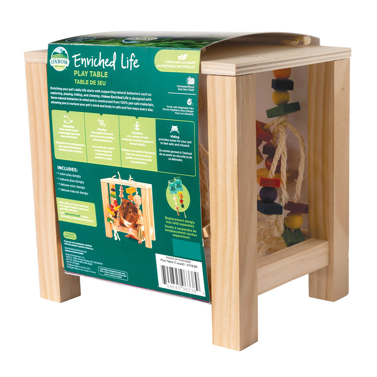 Oxbow Enriched Life Play Table, Rabbit Toys, Guinea Pig Toys, Enrichment for Bunny, Guinea Pig, Hamster, Rabbit, Chinchilla, Rat, Chinchilla Cage Accessories, Small Pet Accessories for Cage
